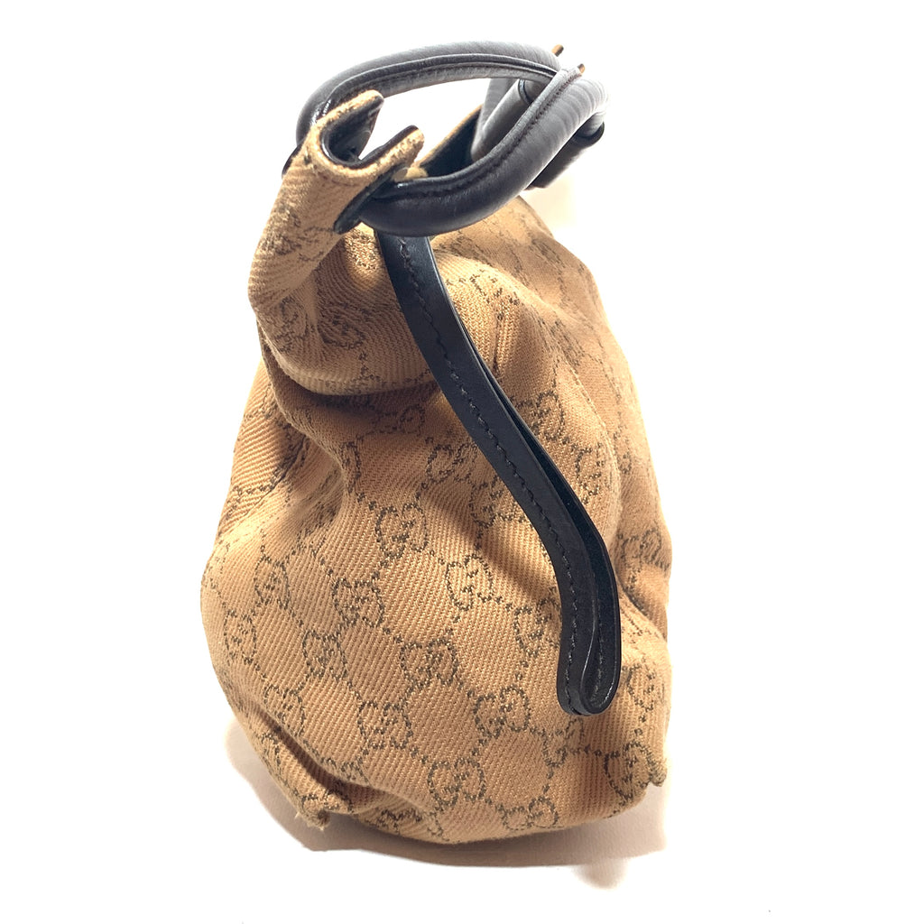 Gucci Vintage Brown Monogram Canvas Shoulder Bag | Pre Loved |