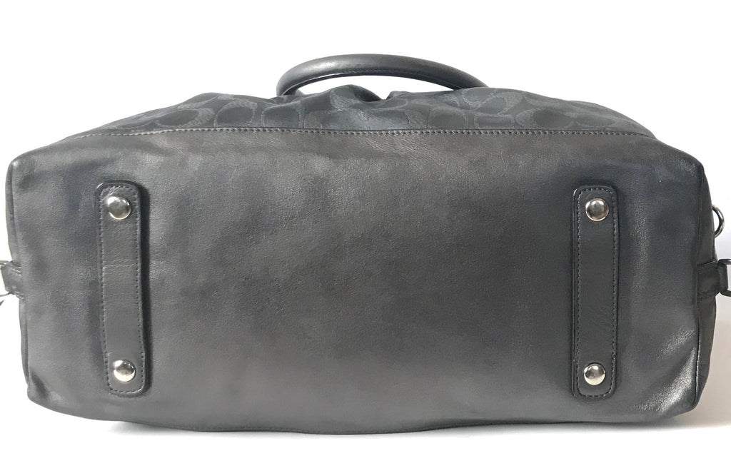 Coach Signature Collection Monogram Metallic Grey Bag | Gently Used | - Secret Stash