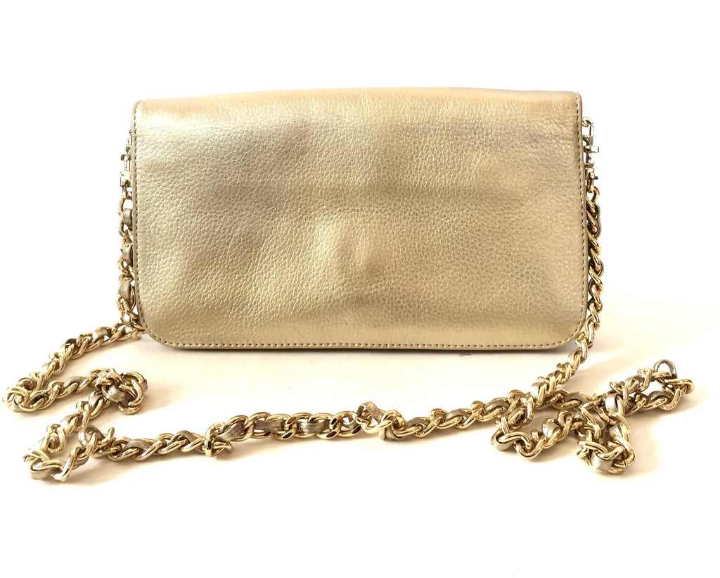 Tory Burch 'Adalyn' Gold Metallic Clutch Bag | Gently Used | - Secret Stash