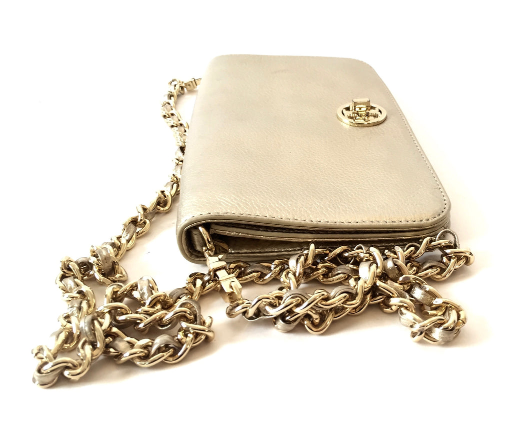 Tory Burch 'Adalyn' Gold Metallic Clutch Bag | Gently Used | - Secret Stash