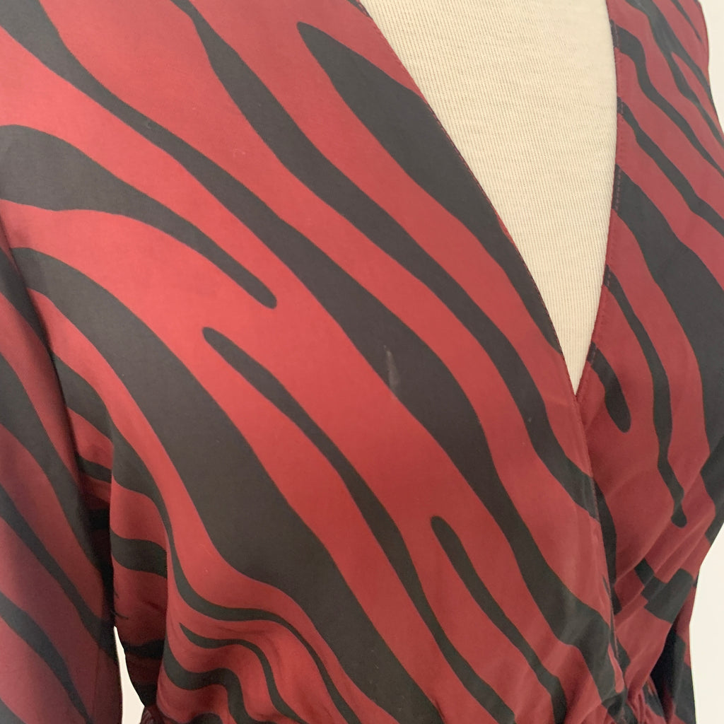 ZARA Rust & Black Zebra Striped Dress | Gently Used |