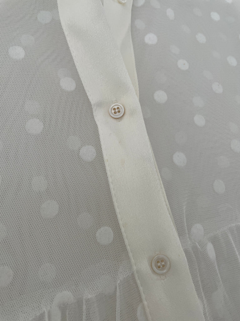 ZARA White Net Collared Dress | Pre Loved |