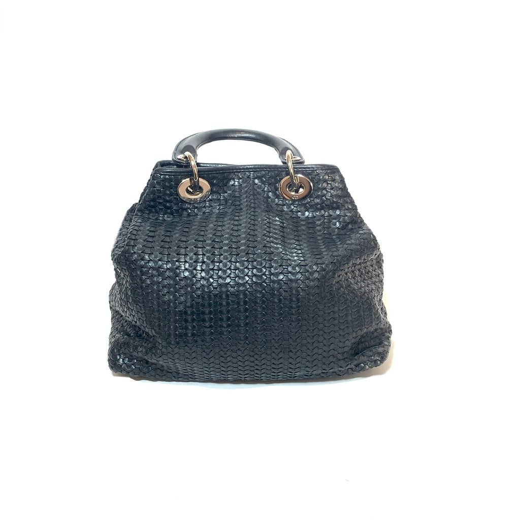Christian Dior Black Woven Leather 'Lady Dior' Tote | Gently Used |