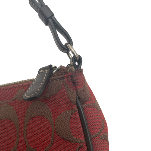 Coach Brown and Red Monogram Mini Bag | Pre Loved |
