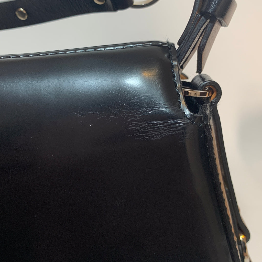 Dior Black Leather Bondage Shoulder Bag | Gently Used |