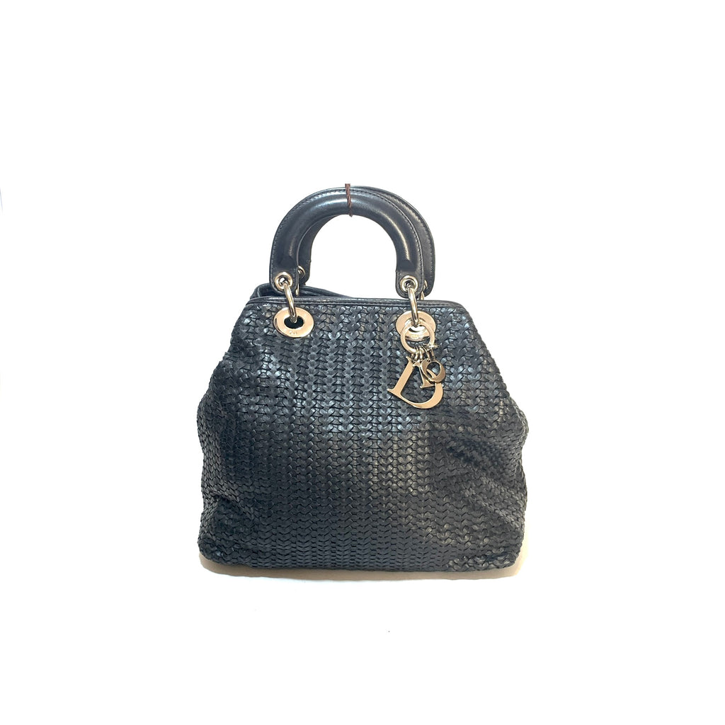 Christian Dior Black Woven Leather 'Lady Dior' Tote | Gently Used |