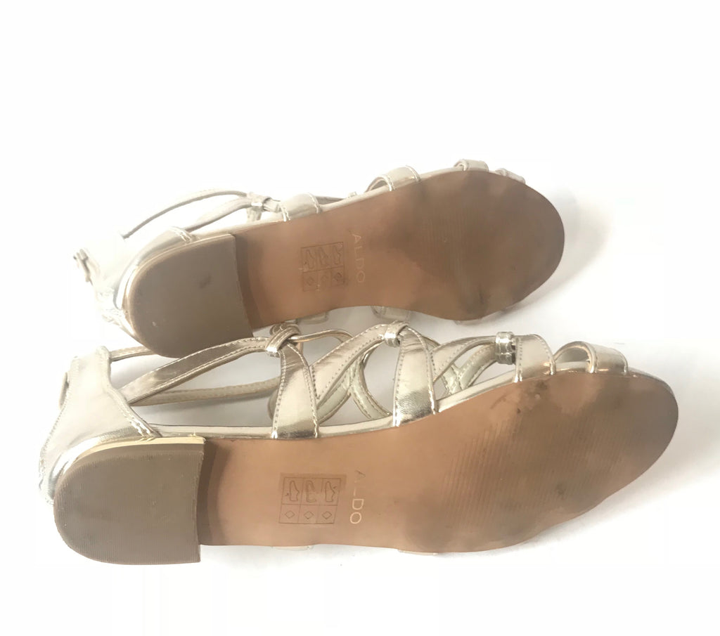 ALDO SHOES Metallic D'Orsay Sandals | Gently Used | - Secret Stash