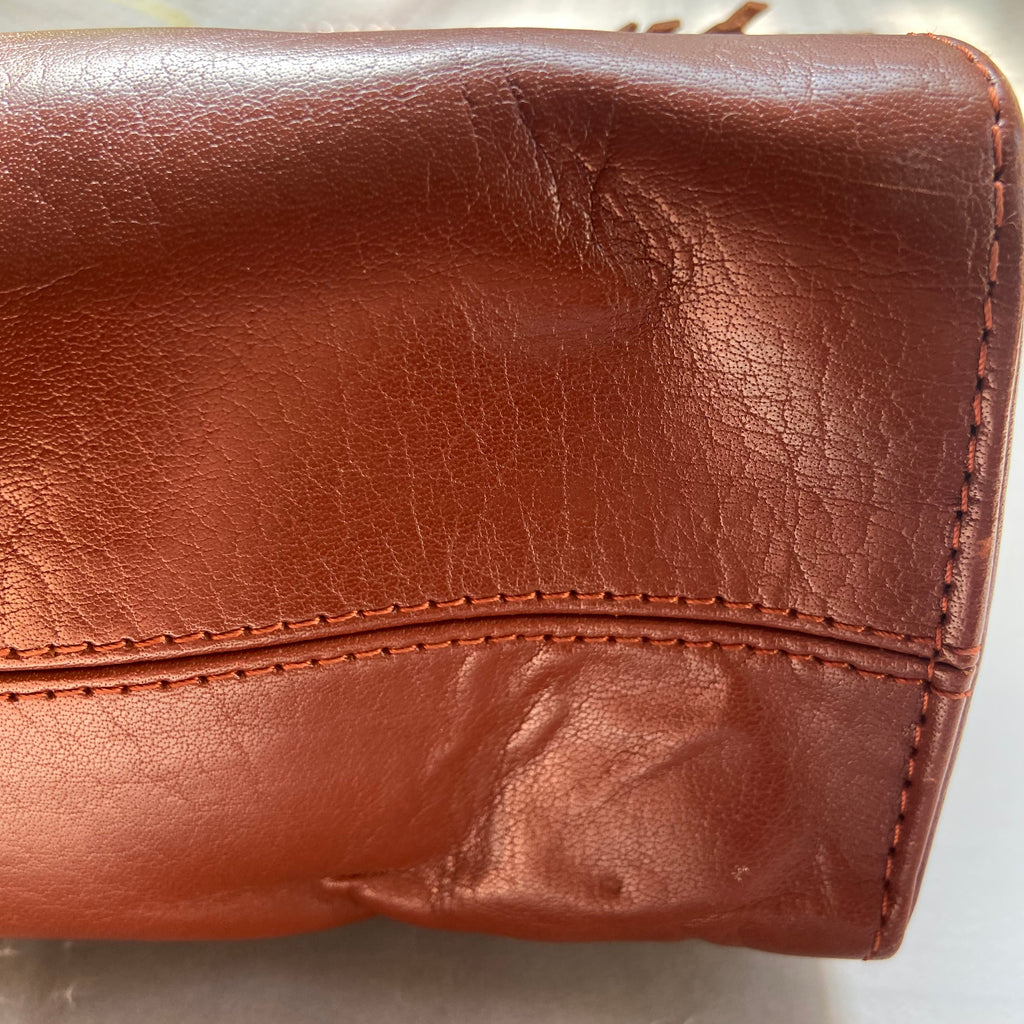 Jafferjees Brown Leather Shoulder Bag | Pre Loved |