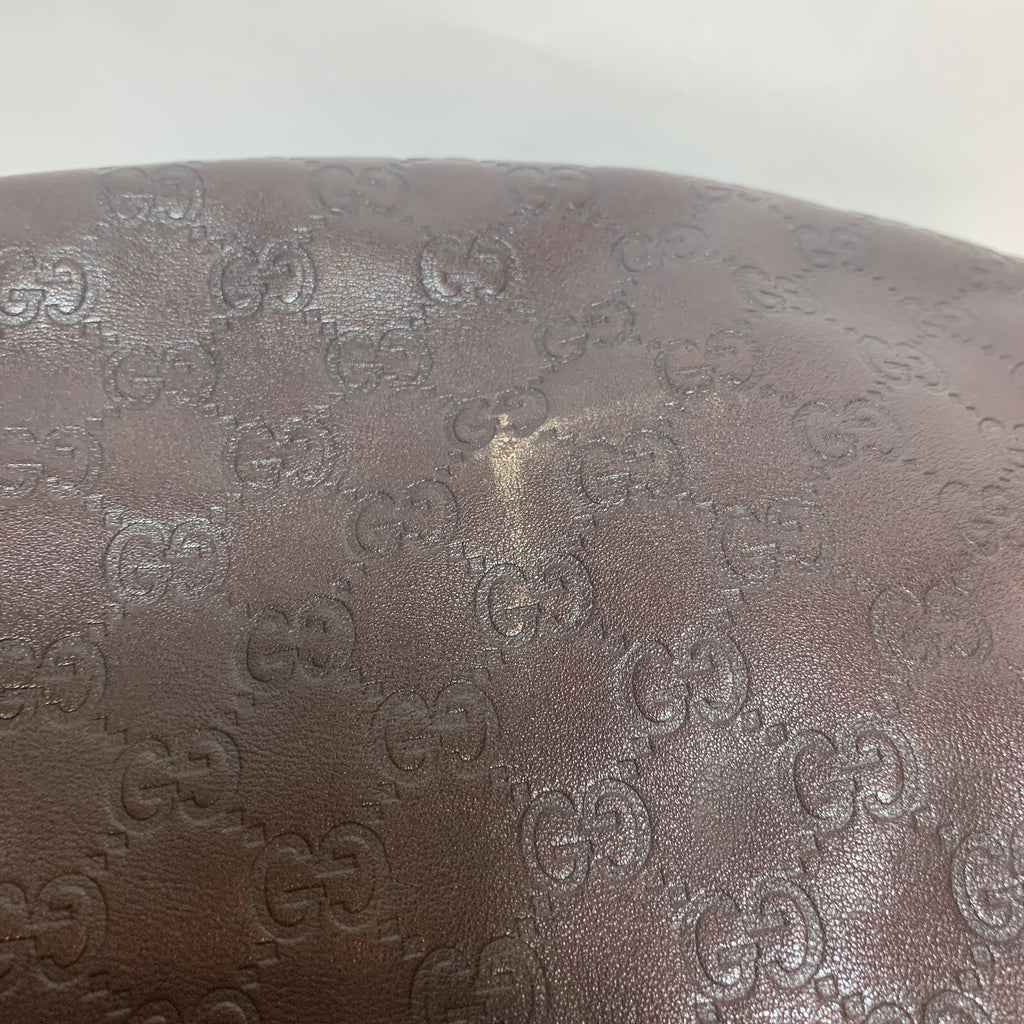 Gucci Brown Leather Guccisma 'Pelham' Shoulder Bag | Pre Loved |