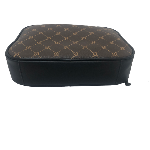Nine West Brown & Black 'Calla' Monogram Crossbody Bag | Brand New |