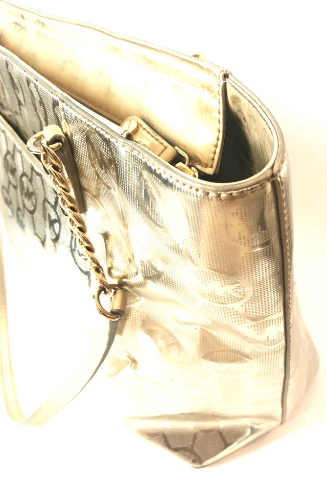 MICHAEL Michael Kors Gold Monogram Shoulder Bag | Gently Used |