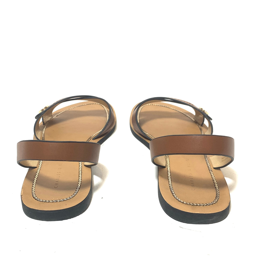 Charles & Keith Tan Flat Sandals | Gently Used |
