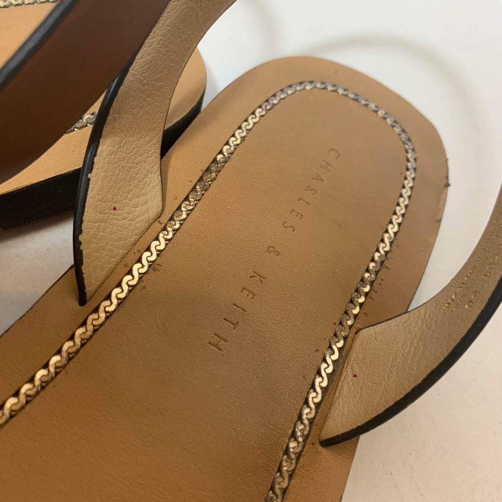 Charles & Keith Tan Flat Sandals | Gently Used |