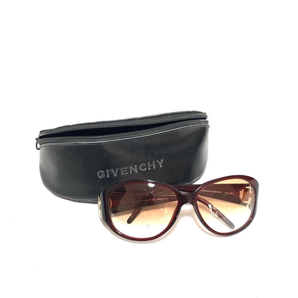 Givenchy SGV557N Mahogany Oversized Sunglasses | Like New |