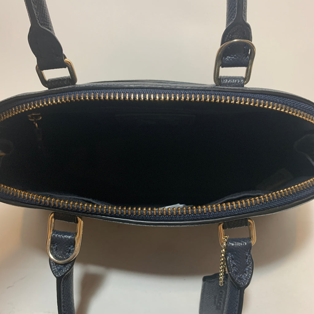 Coach Navy Blue Leather 'Sierra' Tote Bag | Gently Used |