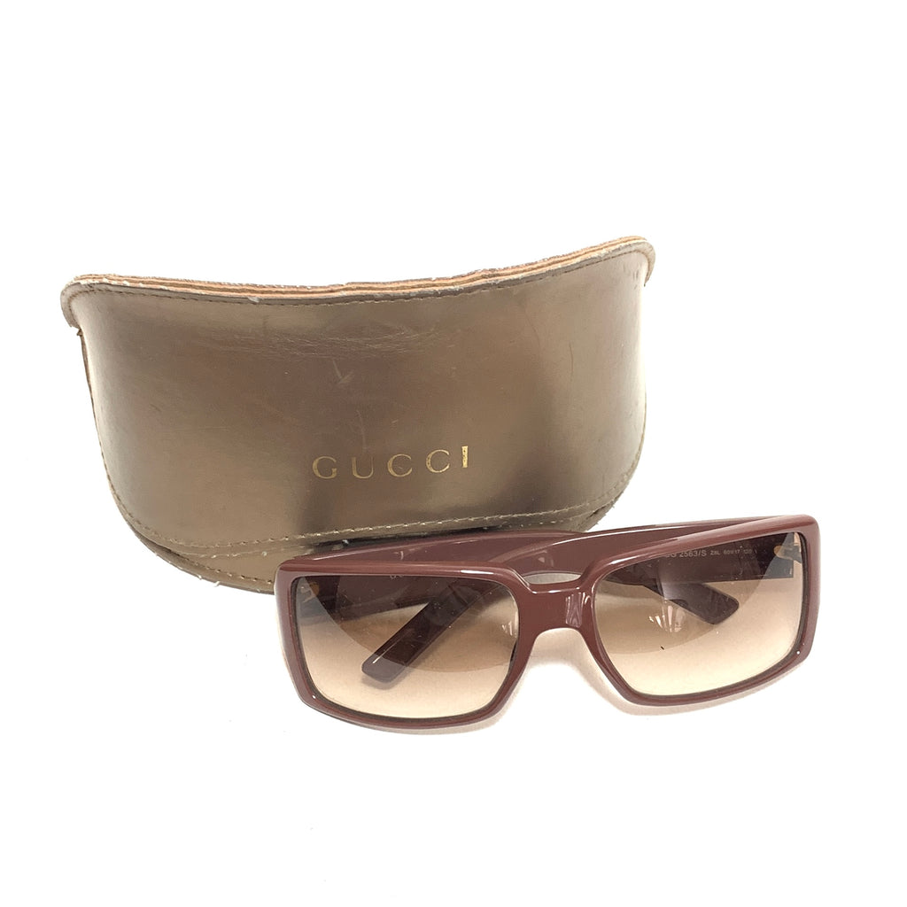 Gucci Taupe Rectangular GG2563/S Unisex Sunglasses | Like New |