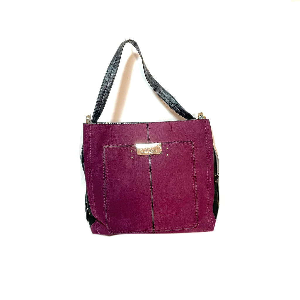 River Island Purple & Black Suede Shoulder Bag | Gently Used |