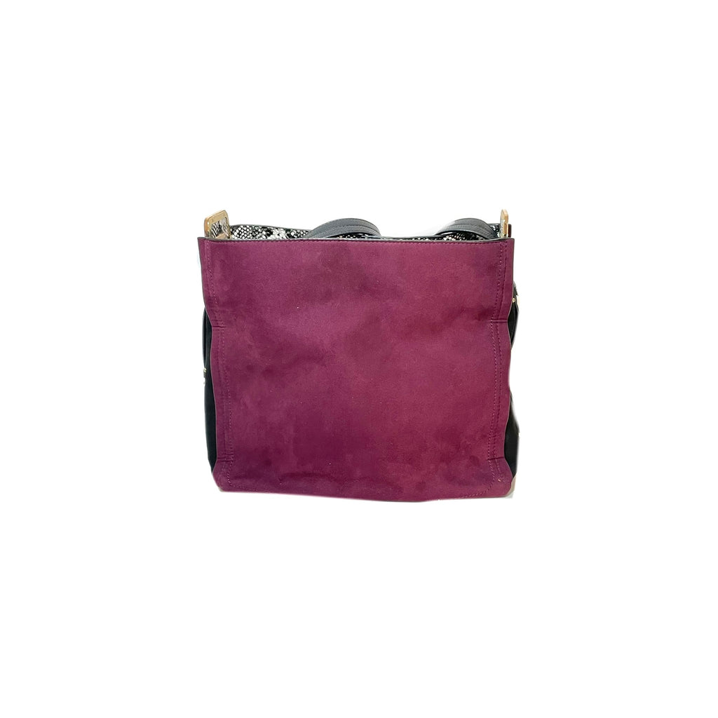 River Island Purple & Black Suede Shoulder Bag | Gently Used |