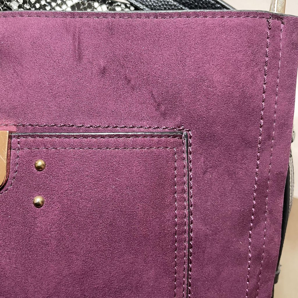 River Island Purple & Black Suede Shoulder Bag | Gently Used |