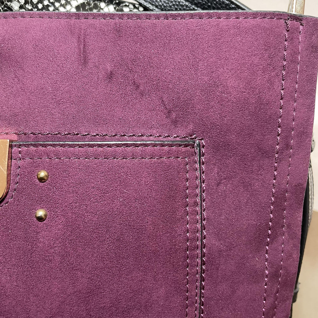 River Island Purple & Black Suede Shoulder Bag | Gently Used |