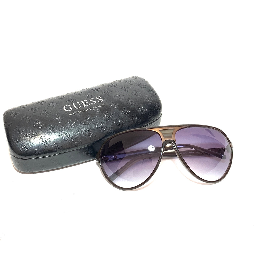 Guess Brown GU 6597 Aviator Unisex Sunglasses | Like New |