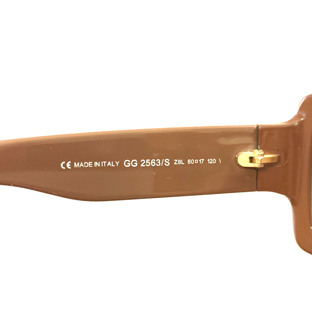 Gucci Taupe Rectangular GG2563/S Unisex Sunglasses | Like New |