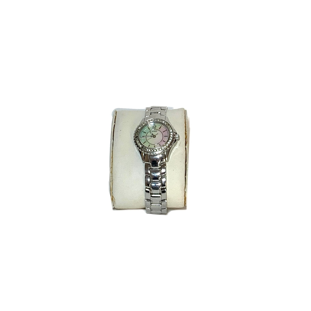 Guess Silver Rhinestone Pearl Dial Watch | Pre Loved |