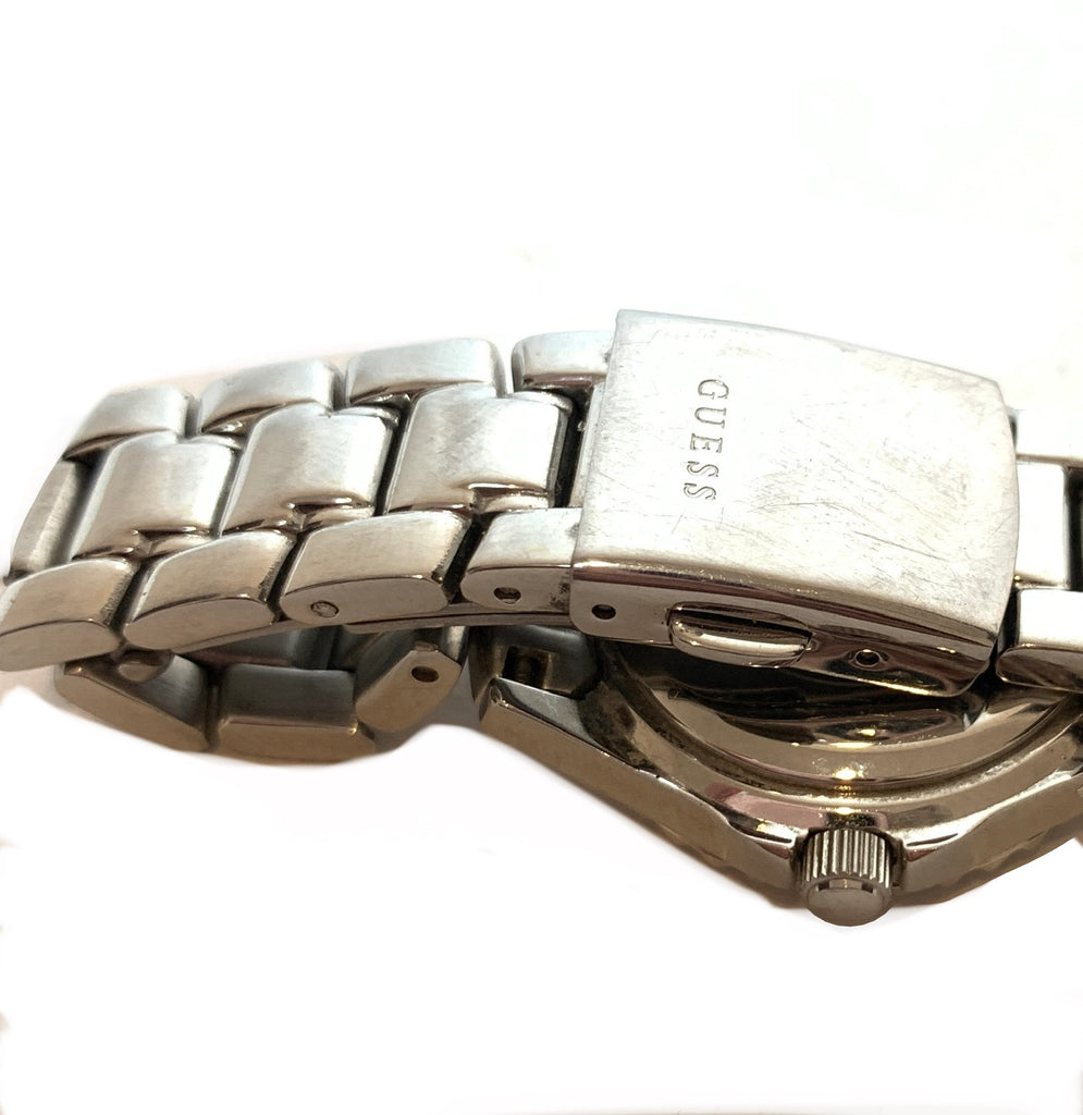 Guess Silver Rhinestone Pearl Dial Watch | Pre Loved |
