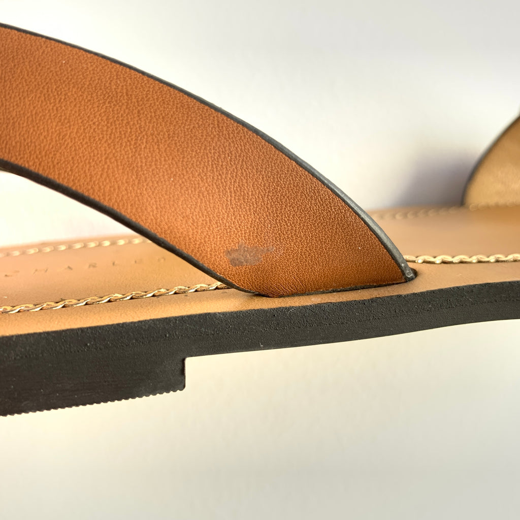 Charles & Keith Tan Flat Sandals | Gently Used |