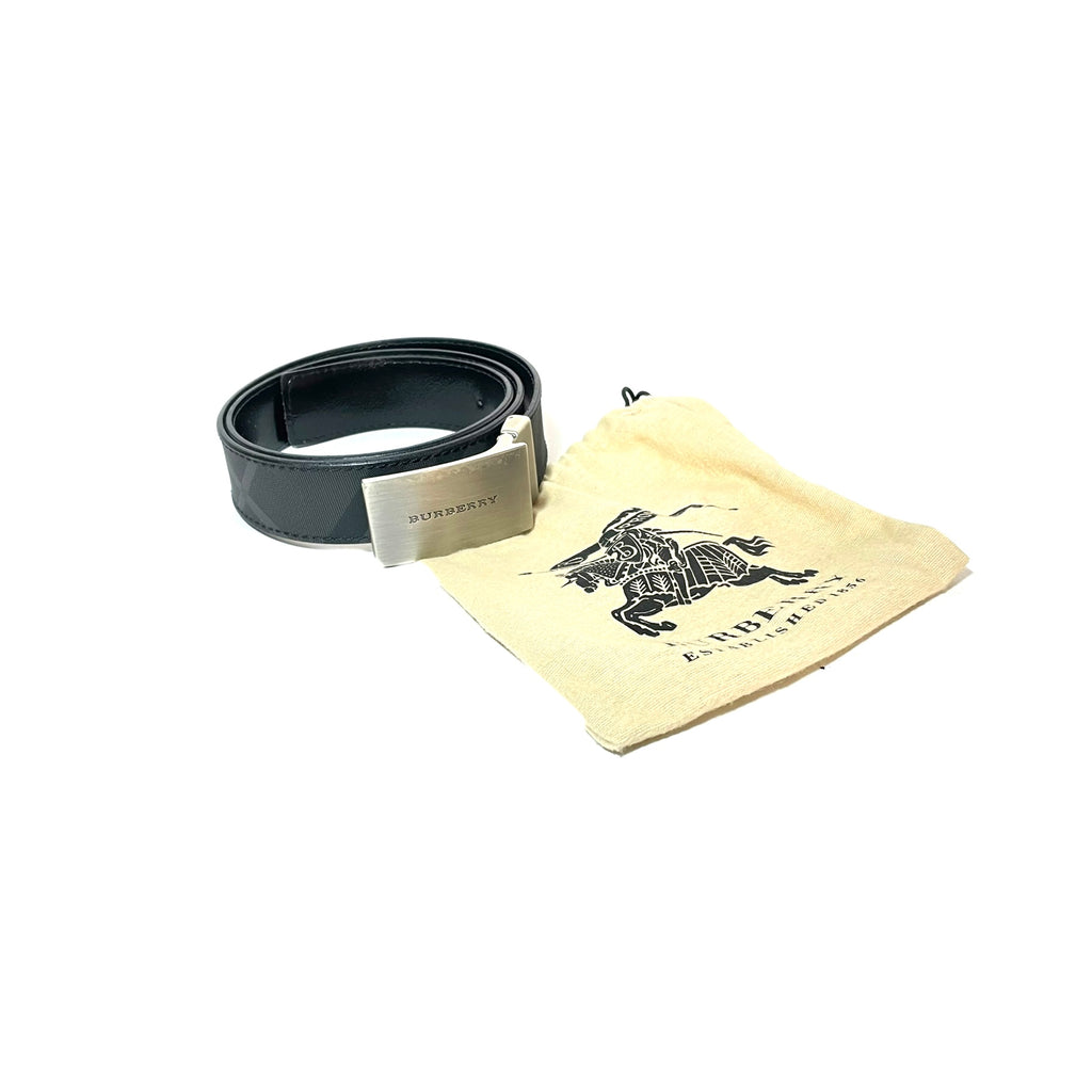Burberry Black & Grey Checked Men's Belt | Pre Loved |