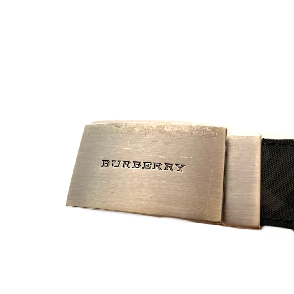 Burberry Black & Grey Checked Men's Belt | Pre Loved |
