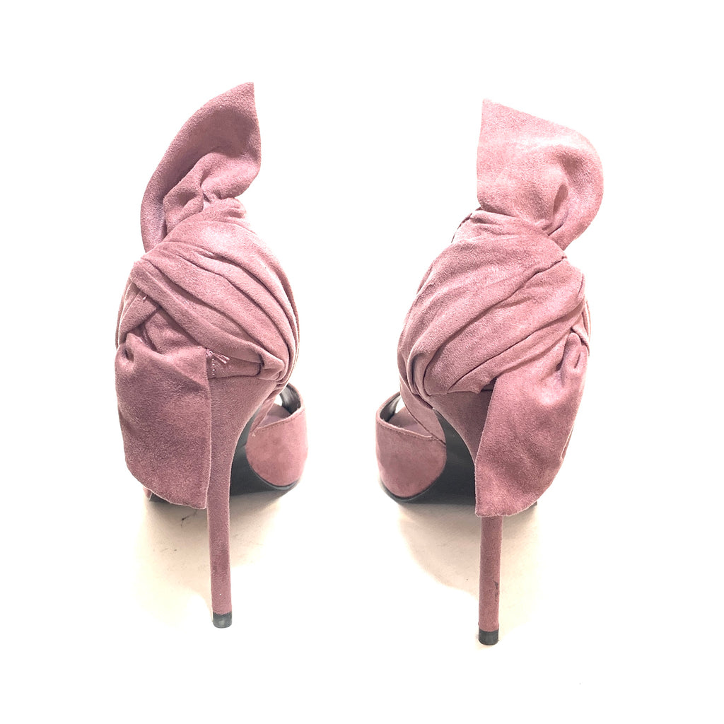 Charles & Keith Blush Pink Suede Peep-Toe Heels | Gently Used |