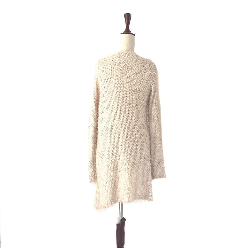 F&F Front-Open Cream Fur Knit Sweater | Gently Used |