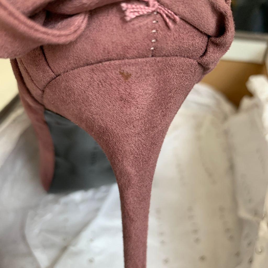 Charles & Keith Blush Pink Suede Peep-Toe Heels | Gently Used |