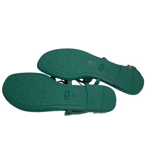 Coach Green Leather 'Jaci' Sandals | Brand New |
