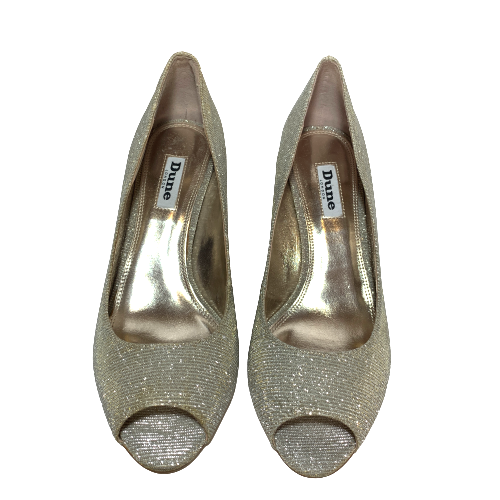 DUNE Metallic Gold & Silver 'DEARLY' Peep-toe Heels | Like New |