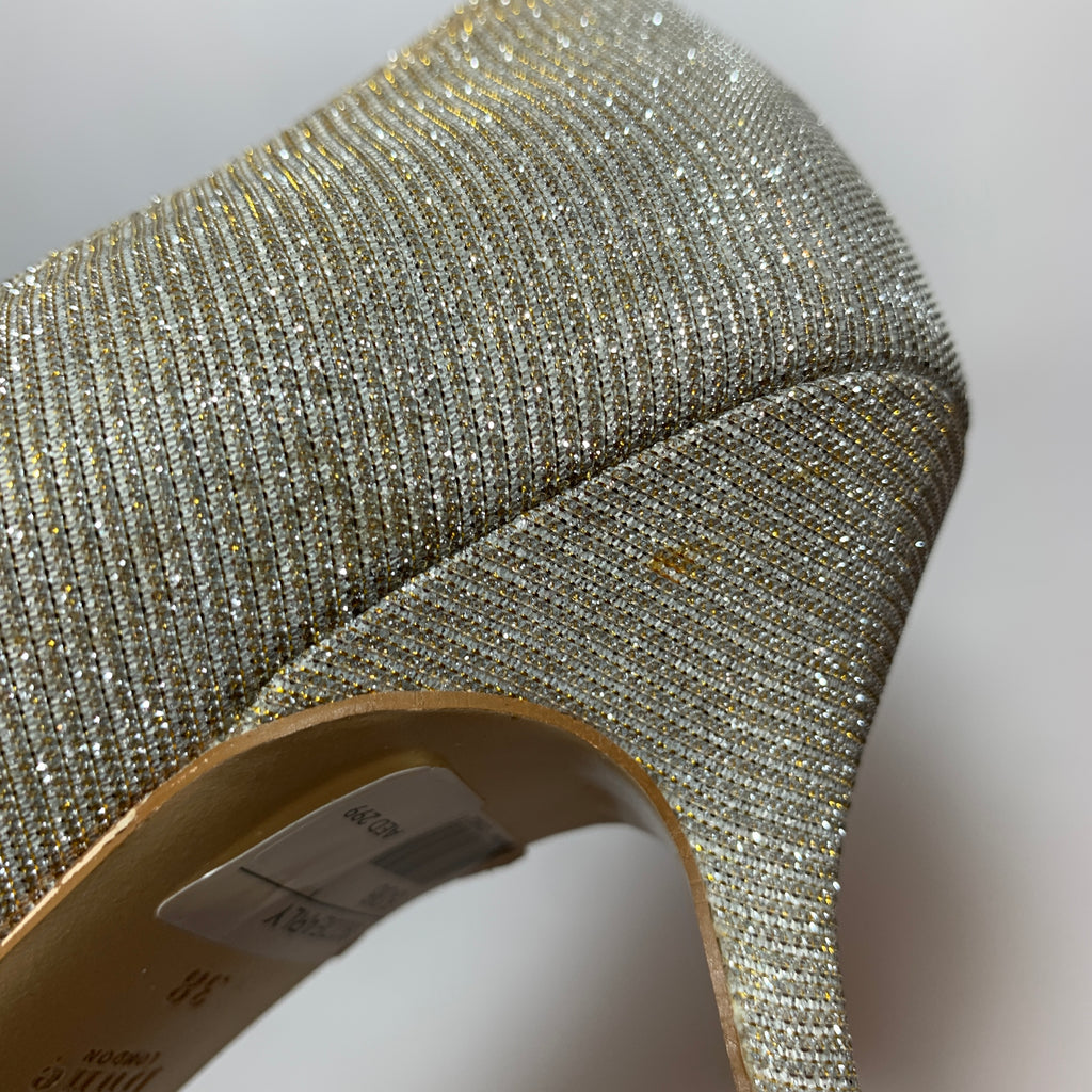 DUNE Metallic Gold & Silver 'DEARLY' Peep-toe Heels | Like New |