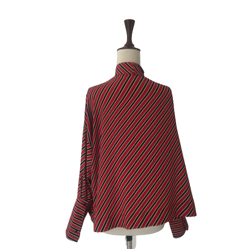 Mango Red & Black Striped Blouse | Gently Used |