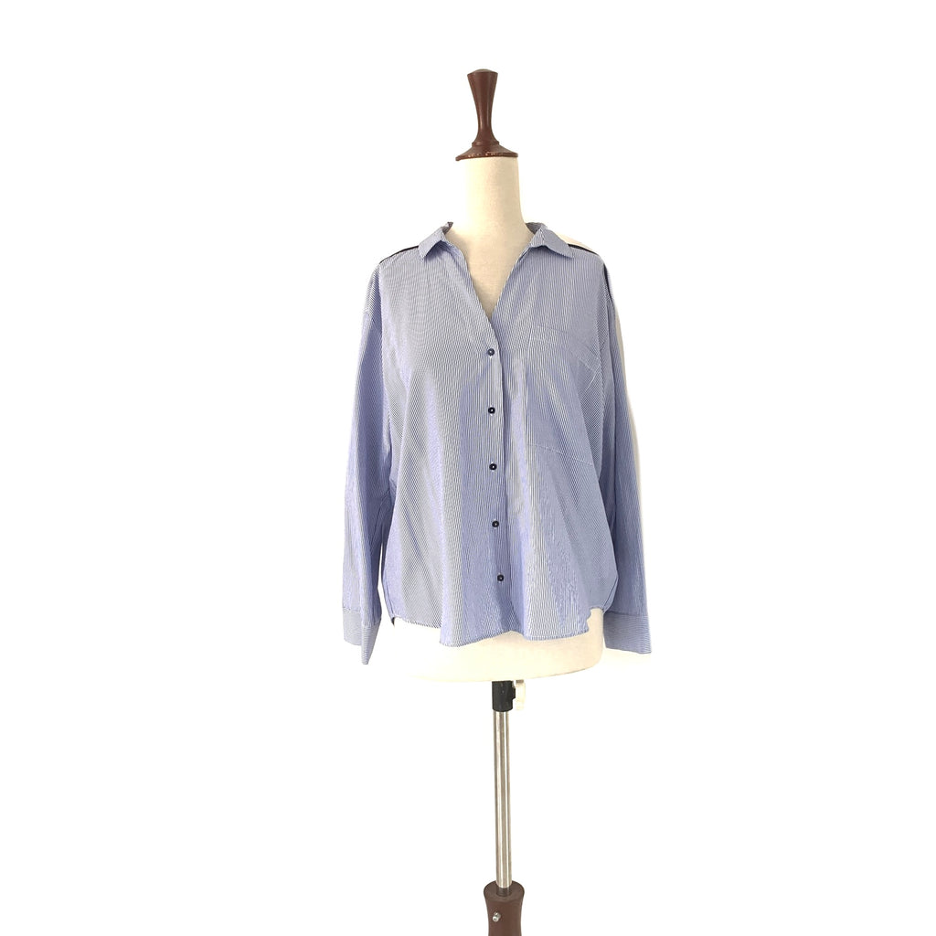 ZARA Blue & White Striped Shirt | Pre Loved |