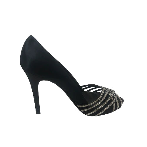 Ralph Lauren Black Rhinestone Heels | Brand New |