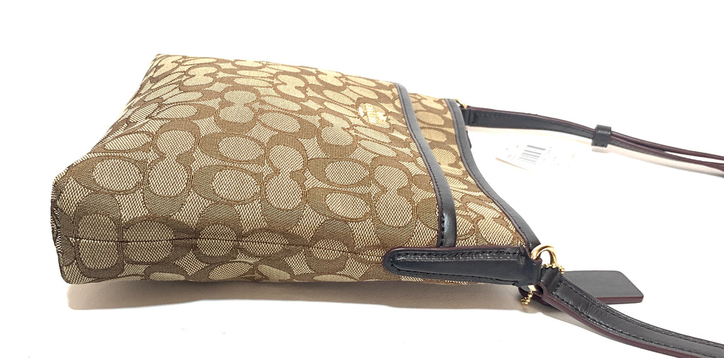 Coach Khaki & Brown Signature Collection Cross Body Bag | Brand New |