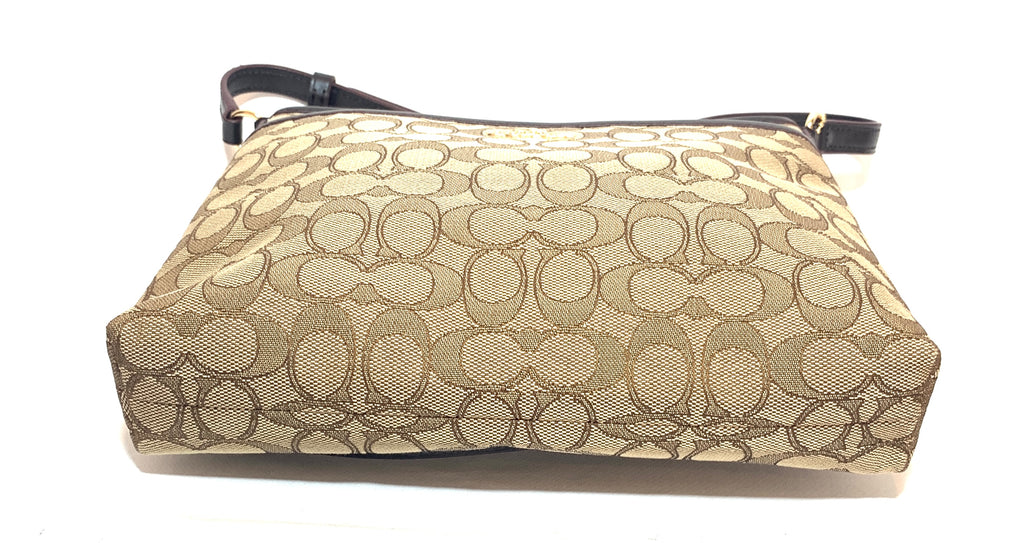 Coach Khaki & Brown Signature Collection Cross Body Bag | Brand New |