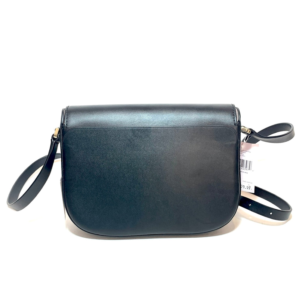 Kate Spade Black Leather 'Nadine' Flap Shoulder Bag | Brand New |
