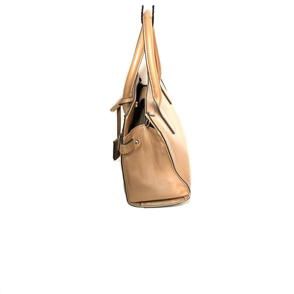 Nine West Tan Laser-Cut Satchel | Pre Loved |