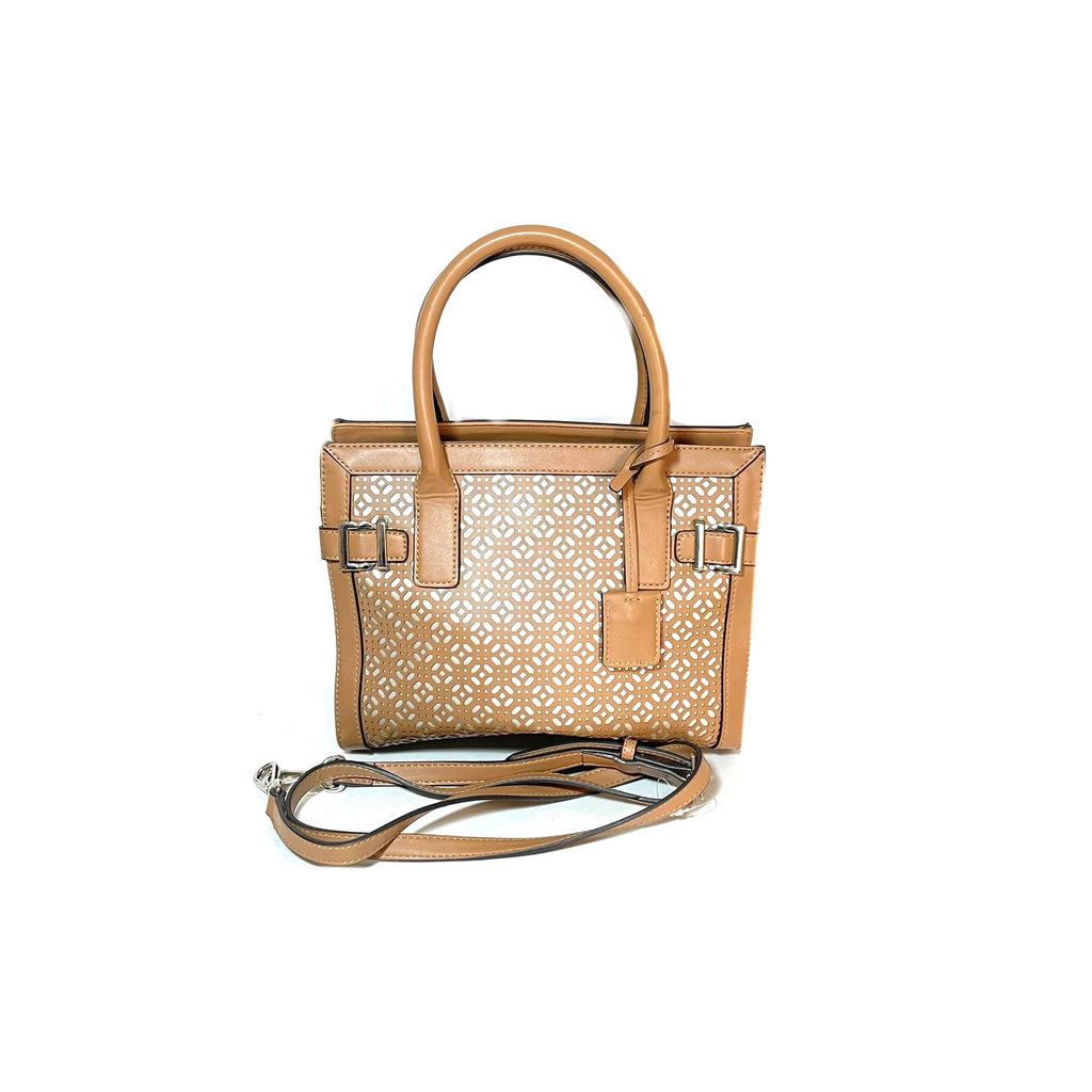 Nine West Tan Laser-Cut Satchel | Pre Loved |
