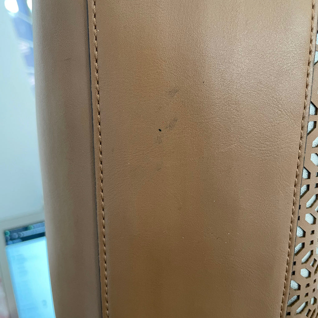 Nine West Tan Laser-Cut Satchel | Pre Loved |