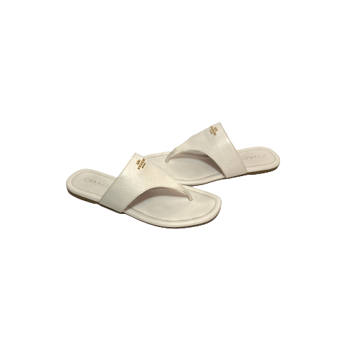 Coach Cream Pebbled Leather Sandals | Gently Used |