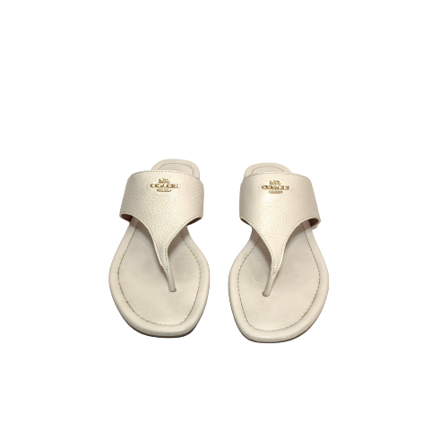 Coach Cream Pebbled Leather Sandals | Gently Used |