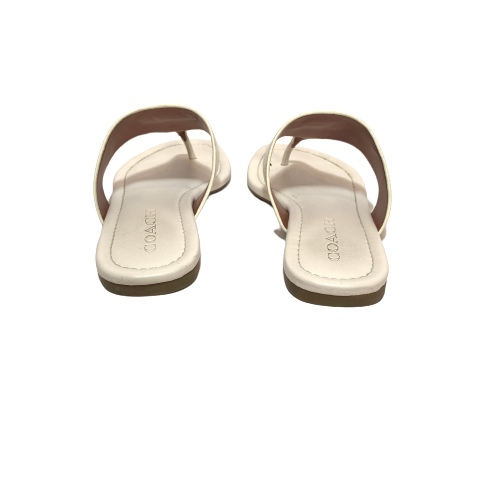 Coach Cream Pebbled Leather Sandals | Gently Used |