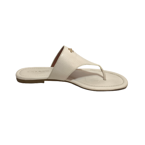 Coach Cream Pebbled Leather Sandals | Gently Used |